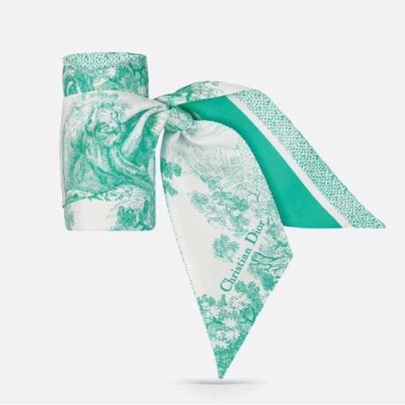 Dior Dioriviera Toile de Jouy Sauvage Mitzah Scarf Aquamarina - Picture 1 of 5